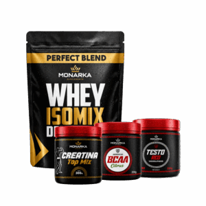 KIT Whey Protein Isomix Definition 1kg + Creatina Topmix + Bcaa + Testo Red