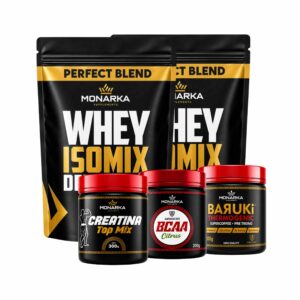 KIT Whey Protein 2kg + Creatina + Bcaa + Pré-Treino Termogênico
