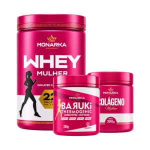 KIT Mulher: Whey Protein + Colágeno + Pré-Treino Termogênico