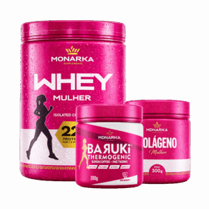 KIT Mulher: Whey Protein + Colágeno + Pré-Treino Termogênico