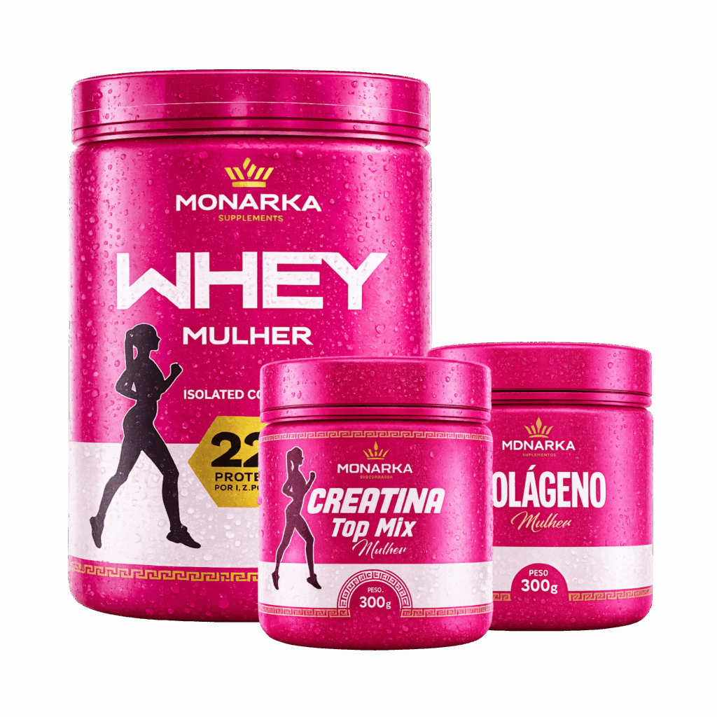KIT Mulher: Whey Protein + Colágeno + Creatina