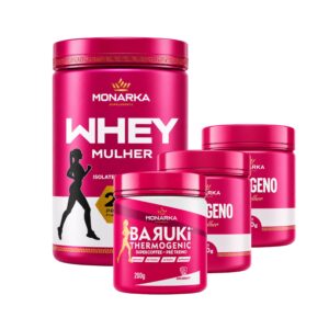 KIT Mulher: Whey Protein + Colágeno 600g + Pré-Treino Termogênico