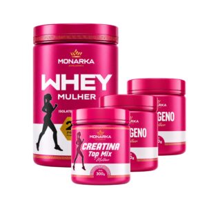 KIT Mulher: Whey Protein + Colágeno 600g + Creatina