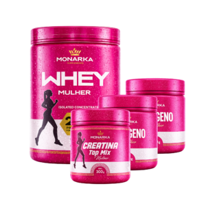 KIT Mulher: Whey Protein + Colágeno 600g + Creatina
