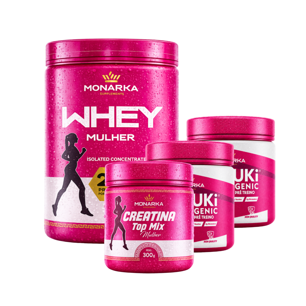 KIT Whey Protein Mulher Definition + Creatina Monohidratada Topmix Mulher + Baruki SuperCoffee 400g