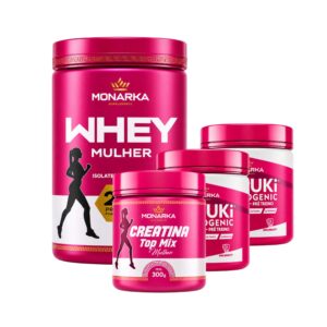 KIT Whey Protein Mulher Definition + Creatina Monohidratada Topmix Mulher + Baruki SuperCoffee 400g