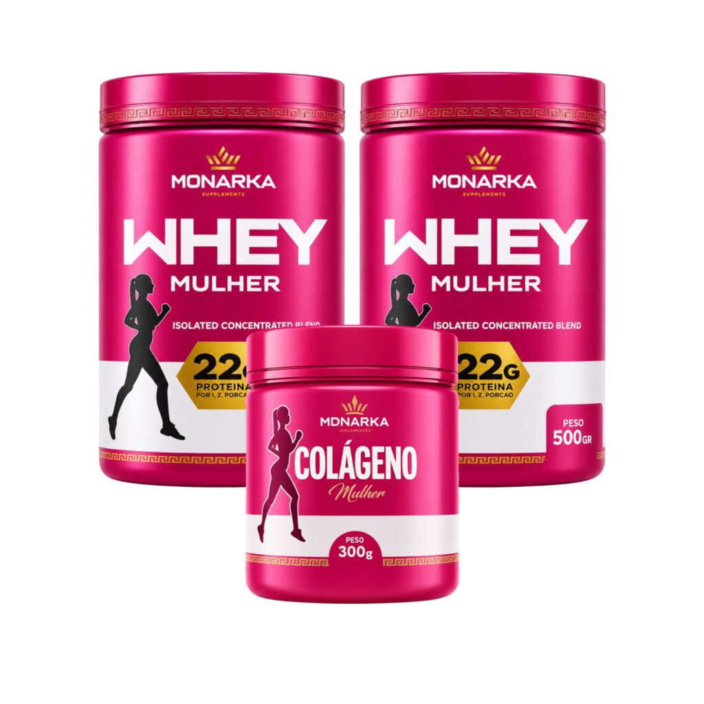 KIT Whey Protein Mulher 1kg + Colágeno Hidrolisado