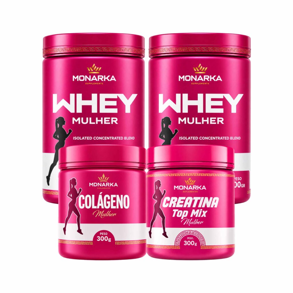 KIT Mulher: Whey Protein Blend Concentrado 1kg + Colágeno + Creatina