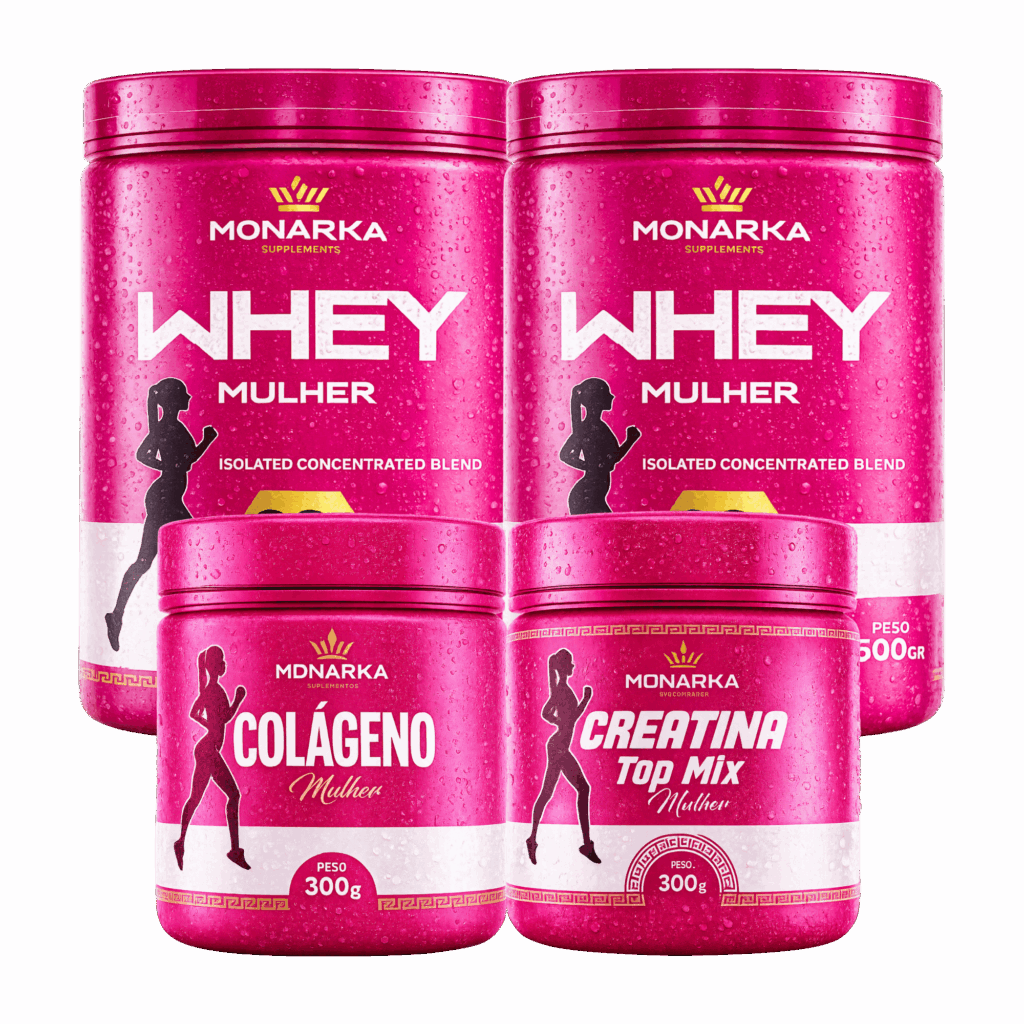 KIT Mulher: Whey Protein 1kg + Colágeno + Creatina