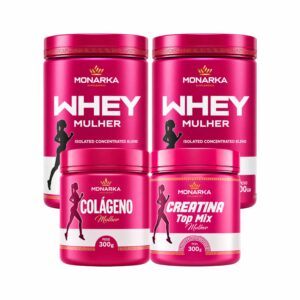 KIT Mulher: Whey Protein 1kg + Colágeno + Creatina
