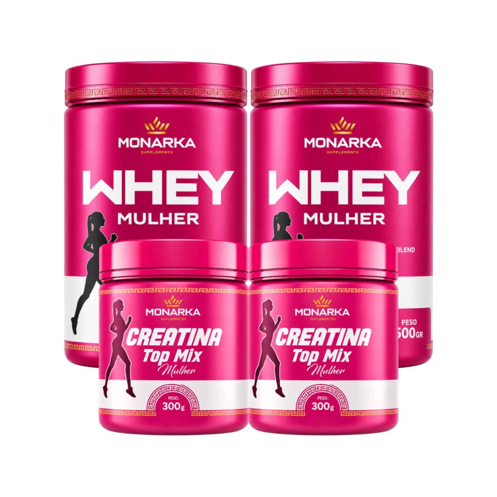 KIT Whey Protein Mulher Blend Concentrado 1Kg + Creatina Topmix 600g