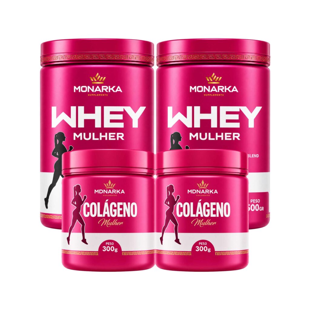 KIT Mulher: Whey Protein 1kg + Colágeno Hidrolisado 600g