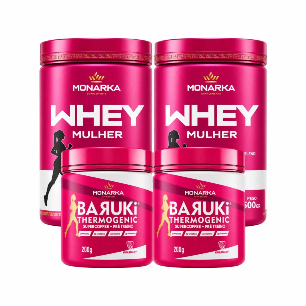 KIT Mulher Whey Protein 1Kg+ Pré-Treino Termogênico 400g