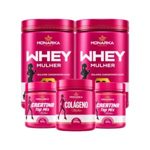 KIT Mulher: Whey Protein 1kg + Colágeno Hidrolisado + Creatina 600g