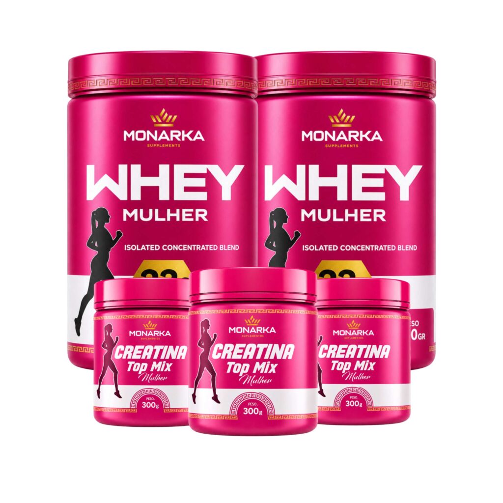 KIT Mulher Whey Protein Blend Concentrado 1Kg+ Creatina 900g