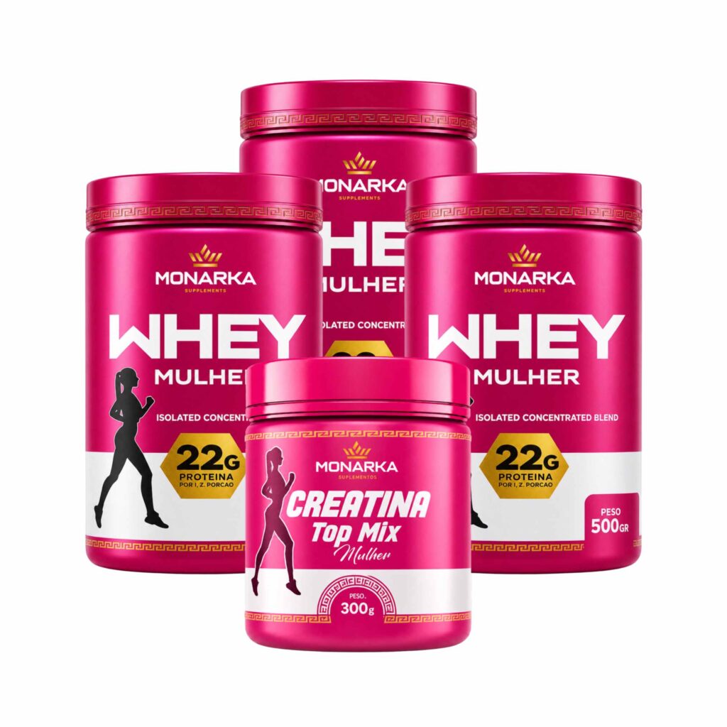 KIT Mulher: Whey Protein Mulher 1,5 Kg + Creatina