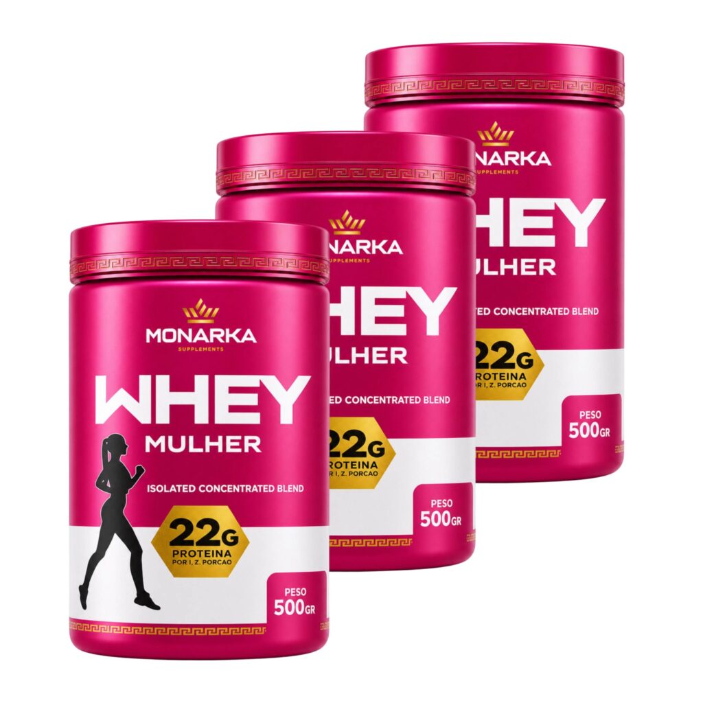 KIT 3x Whey Protein Mulher Blend Concentrado